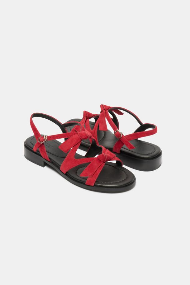 SUECOMMA BONNIE - 샌들 - Frangia ribbon sandal(red)