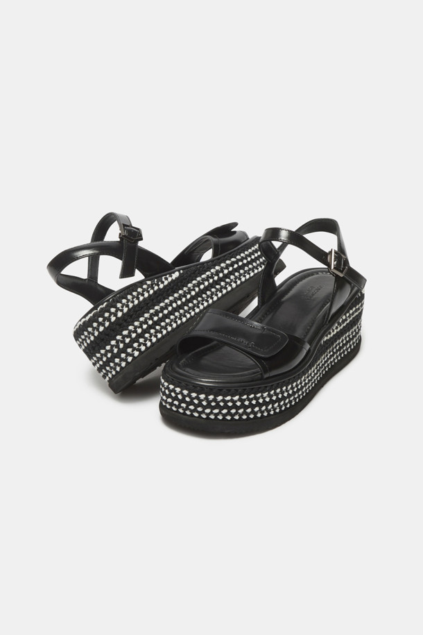 SUECOMMA BONNIE - 샌들 - Weave sandal(black)