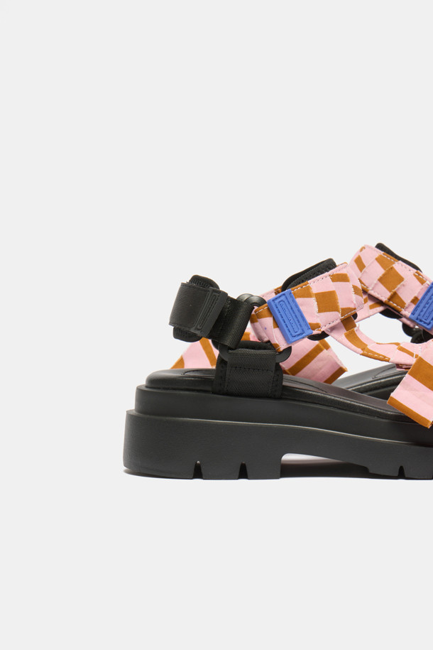 SUECOMMA BONNIE - 샌들 - Stripe ribbon sandal(pink)