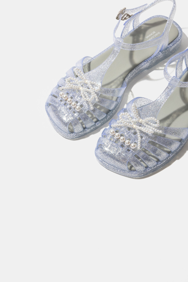 SUECOMMA BONNIE - 샌들 - [김나영 착용]Ribbon jelly sandal(grey)