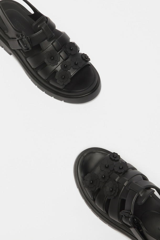 SUECOMMA BONNIE - 샌들 - Flower jelly sandal(black)