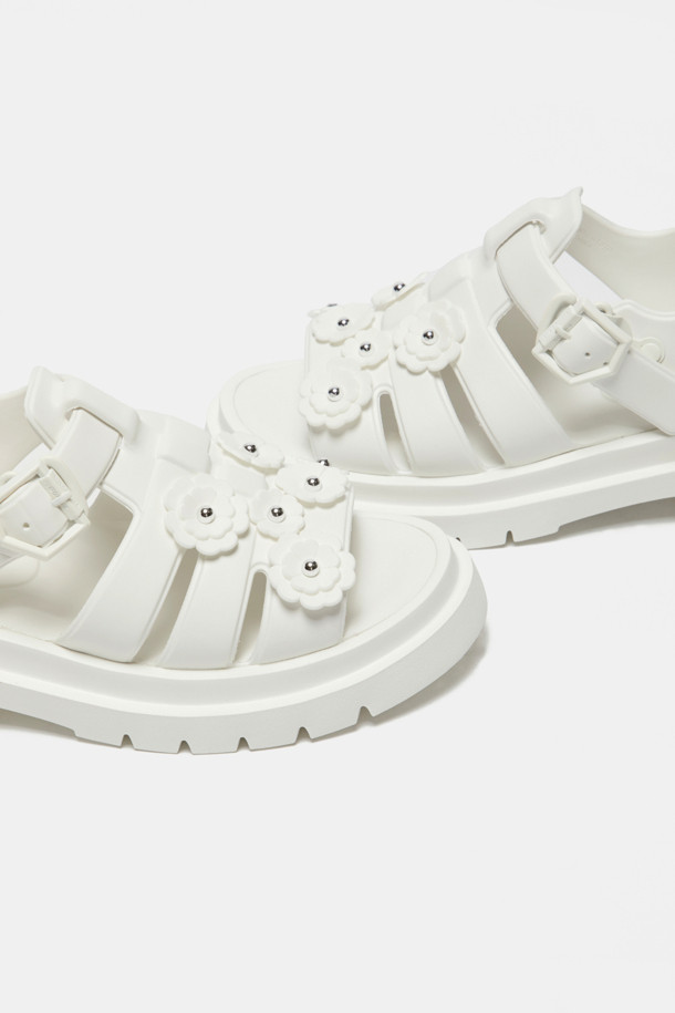 SUECOMMA BONNIE - 샌들 - Flower jelly sandal(white)