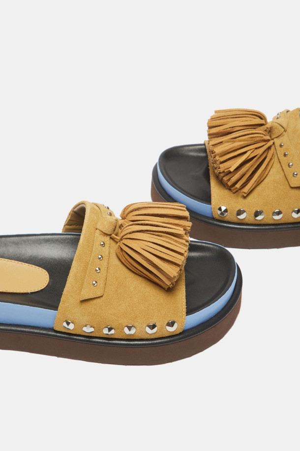 SUECOMMA BONNIE - 샌들 - Pompom slide(beige)
