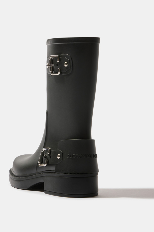 SUECOMMA BONNIE - 부츠/워커 - Buckle rain boots(black)