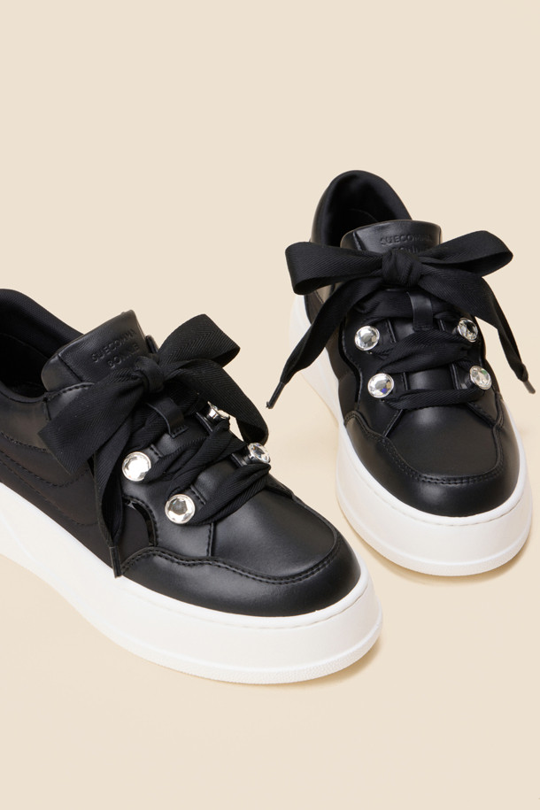 SUECOMMA BONNIE - 스니커즈 - Jewelry ribbon sneakers(black)