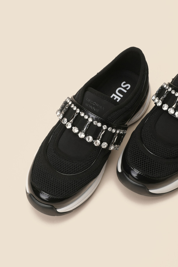 SUECOMMA BONNIE - 스니커즈 - Jewelry strap sneakers(black)