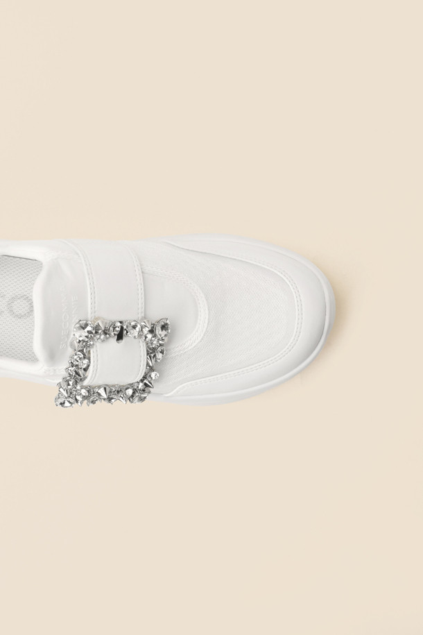 SUECOMMA BONNIE - 스니커즈 - Jewelry buckle sneakers(white)