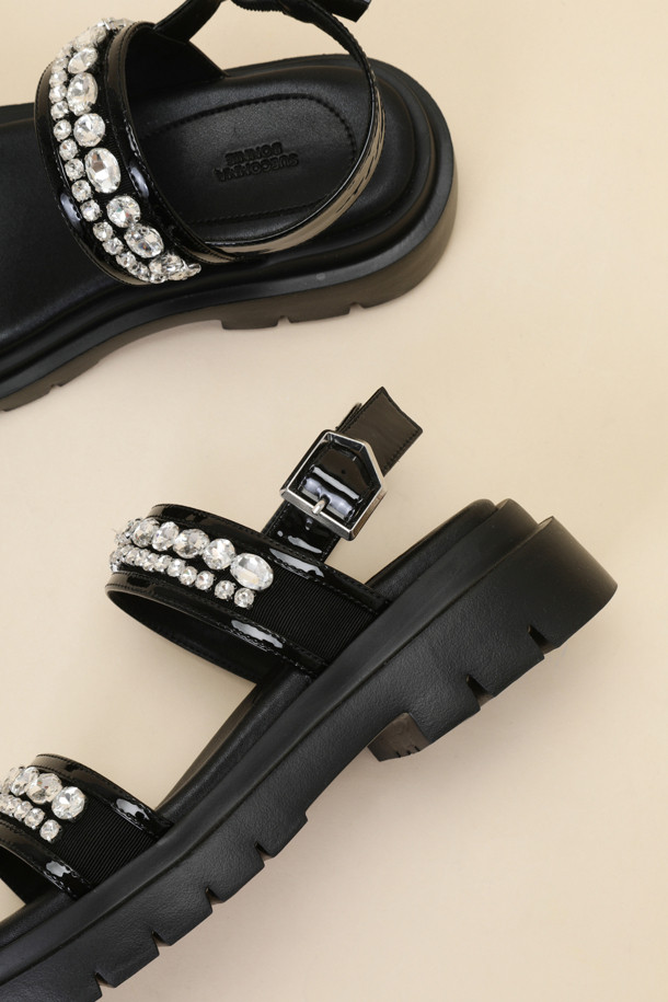 SUECOMMA BONNIE - 샌들 - Jewelry sandal(black)