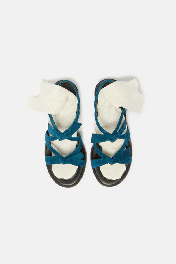 SUECOMMA BONNIE - 샌들 - Frangia ribbon sandal(blue)