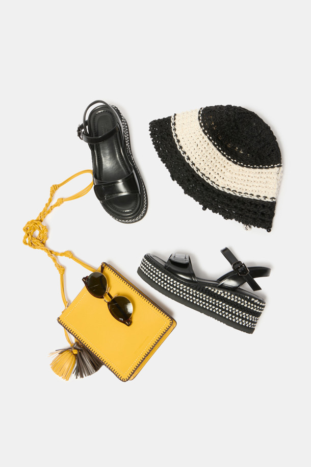 SUECOMMA BONNIE - 샌들 - Weave sandal(black)