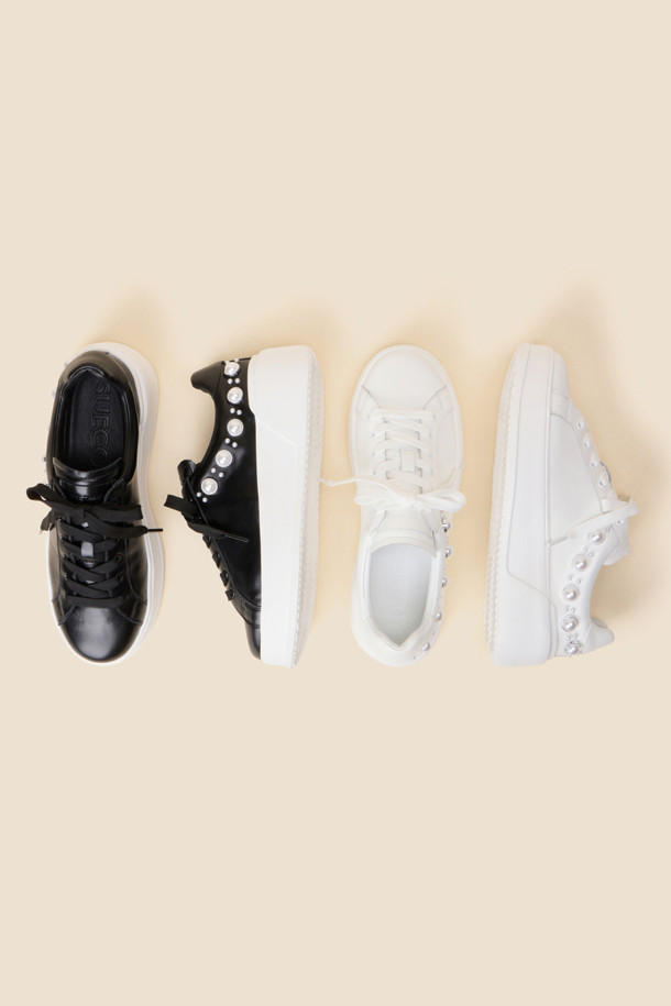 SUECOMMA BONNIE - 스니커즈 - Pearl sneakers(black)