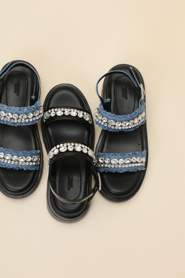 SUECOMMA BONNIE - 샌들 - Jewelry sandal(black)