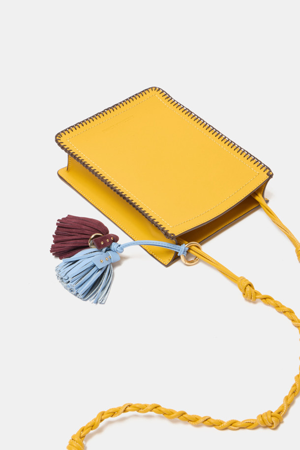 SUECOMMA BONNIE - 크로스백 - Pompom mini bag(yellow)