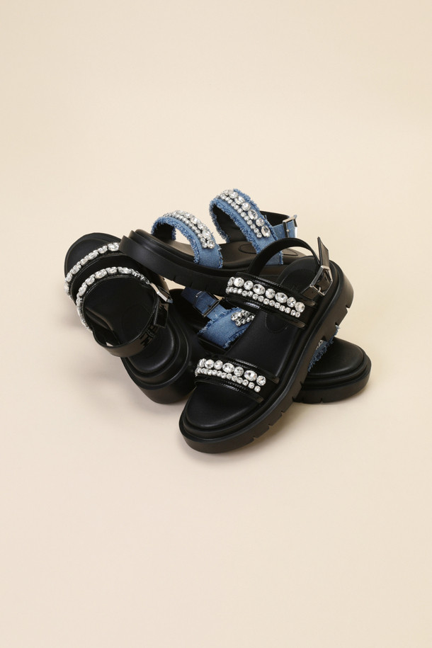 SUECOMMA BONNIE - 샌들 - Jewelry sandal(black)