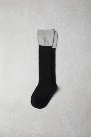 Fev_Layered mid socks(black)