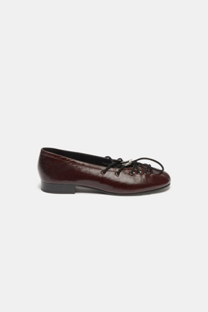 String leather flats(brown)