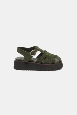Suede fisherman sandal(khaki)