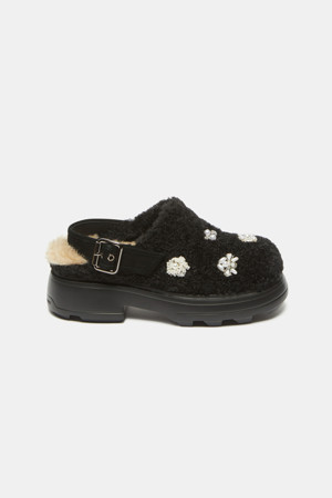 Furridge jewelry mule(black)