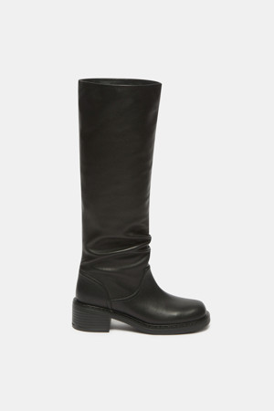 Slouch detail long boots(black)
