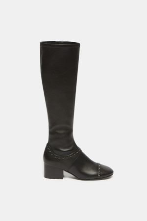 Stud long boots(black)