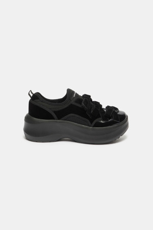 Ribbon platform sneakers(black)