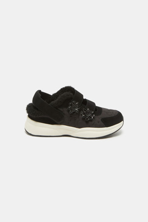 Furridge flower sneakers(black)