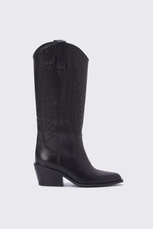 Western lining long boots(black)