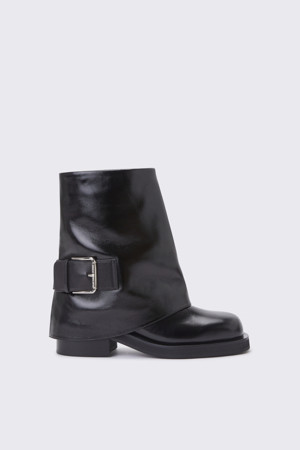 Fold over ankle boots(black)