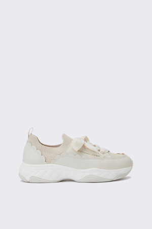 Wave knit sneakers(ivory)