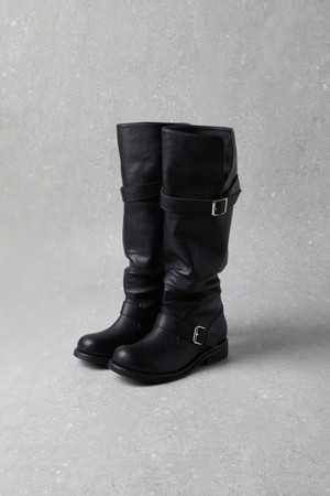Fev_Comfy buckle slouch boots(black)
