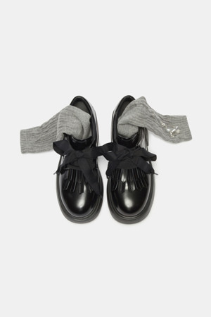 Britishoe fringe loafer(black)