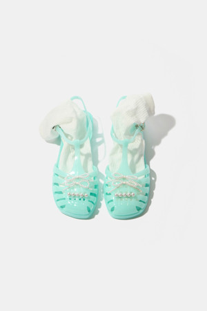 Ribbon jelly sandal(mint)