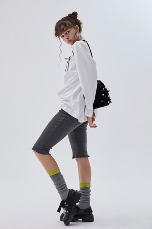 Ribbon long sleeve top(white)