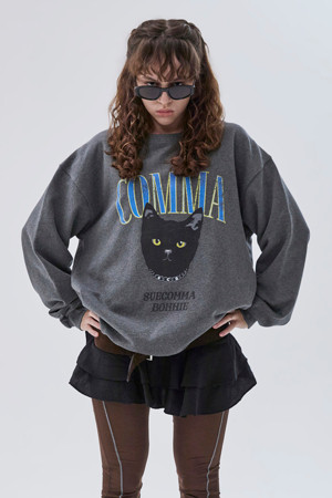 Comma cat sweatshirt(grey)