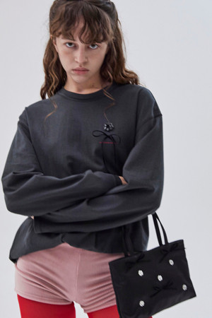 Ribbon long sleeve top(grey)