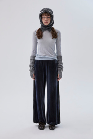 Sheer long sleeve top(blue)