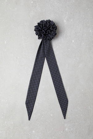 Fev_Ruffle hair scrunchie(navy)