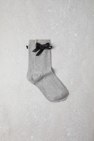 Fev_Ribbon mid socks(grey)