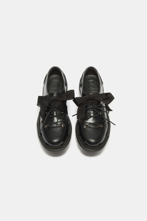 Shoe lace loafer(black)