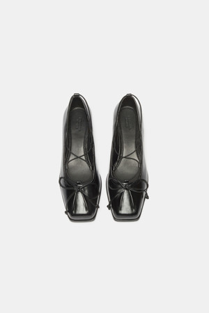 Ribbon flats(black)