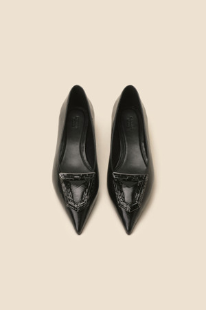 Polygon flat shoes(black)