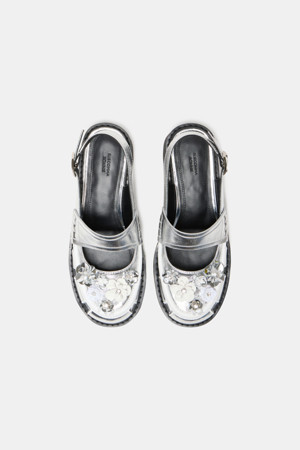 New flower bomb loafer sandal(silver)