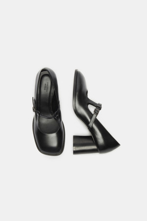 Square mary jane pumps(black)