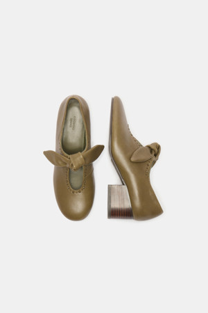 Ribbon maryjane pumps(khaki)