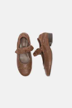 Ribbon mary jane flats(brown)