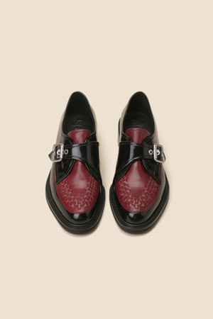 Braided buckle loafer(wine)