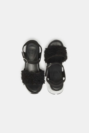 Flower strap sandal(black)
