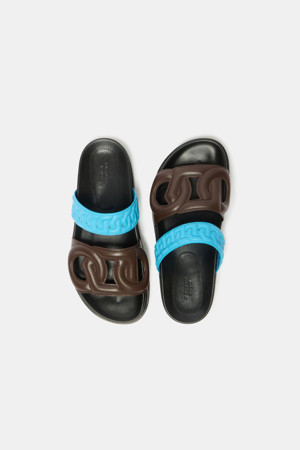Polygon slide sandal(brown)
