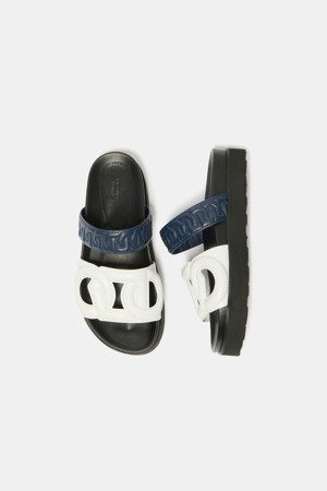 Polygon slide sandal(white)