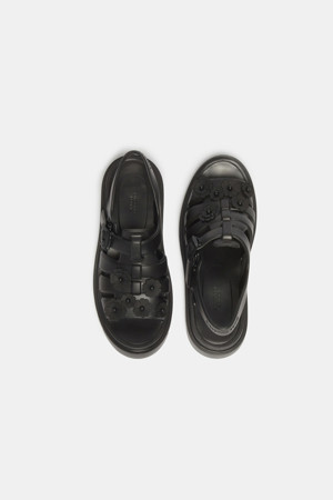 Flower jelly sandal(black)